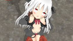 1girl 3d asphyxiation bad_end city defeat demon devil diamond_chan dungeon dying hanged legs loli mikumikudance monster neck_grab open_mouth pain ryona size_difference strangling tentacles torture unconscious white_hair