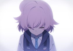 Rule 34 | 1girl, ahoge, black vest, blue archive, blue necktie, closed eyes, closed mouth, highres, hoshino (blue archive), hoshino (first year) (blue archive), huge ahoge, necktie, non-web source, official art, pink hair, shirt, short hair, solo, upper body, vest, white shirt