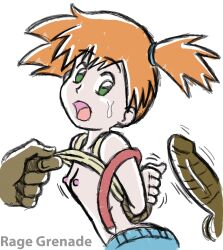 green_eyes misty_(pokemon) nintendo nipples open_mouth orange_hair pokemon rage_grenade