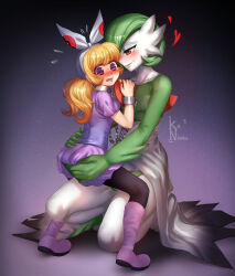 1boy 1girl age_difference bandana bdsm black_pantyhose blonde_hair blush bob_cut bondage boots bound bound_wrists chain collar colored_skin commission creepy cuffs dress eyeshadow full_body gardevoir gen_3_pokemon grabbing_another&#039;s_ass gradient_background green_dress green_hair green_male_underwear groping heart hetero highres interspecies kaneeru kneeling loli long_hair looking_at_another looking_at_viewer looking_back makeup male_underwear metal_collar molestation nintendo open_mouth original pantyhose poke_ball_print pokemon pokemon_(creature) pokephilia purple_boots purple_dress purple_eyes purple_shirt purple_skirt red_eyes scared shackles shirt short_hair signature skirt smile tearing_up teeth tongue twintails two-tone_dress underwear white_bandana white_dress white_skin wide-eyed