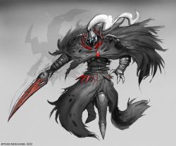 armor artorias_the_abysswalker artorias_the_abysswalker_(cosplay) cape cosplay dark_knight darkrai gen_4_pokemon helmet knight legendary_pokemon mythical_pokemon nintendo pokemon pokemon_(creature) sword theundeadeel torn_cape torn_clothes weapon