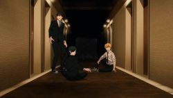 3boys 3girls animated anime_screenshot attack bed black_hair blood chainsaw_man crying denji_(chainsaw_man) eternity_devil_(chainsaw_man) formal_clothes hair_ornament hairclip hayakawa_aki higashiyama_kobeni himeno_(chainsaw_man) hirokazu_arai_(chainsaw_man) knife laughing long_hair multiple_boys multiple_girls power_(chainsaw_man) scared screaming shouting smoking sound suit sweat video