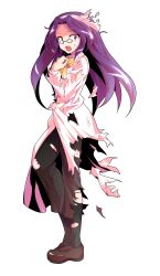 Rule 34 | 1girl, asakura rikako, black socks, bow, bow hairband, bowtie, brown pants, brown shoes, coat, commentary request, curtained hair, dairi, defeat, floating hair, from side, glasses, hairband, hand on own chest, hand up, highres, large variant set, loafers, long coat, long hair, long sleeves, looking at viewer, open mouth, pants, phantasmagoria of dim.dream, pince-nez, pink bow, pink coat, pink hairband, pink shirt, purple eyes, purple hair, raised eyebrows, shirt, shoes, simple background, socks, solo, standing, surprised, sweatdrop, tachi-e, torn bow, torn clothes, torn coat, torn pants, torn shirt, torn socks, touhou, touhou (pc-98), transparent background, variant set, very long hair, yellow bow, yellow bowtie