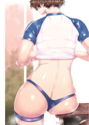1girl ass butt_crack short_hair tagme thong tomboy wakura_(gcdan)