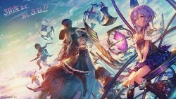 2girls doll doll_joints hair_ornament hat highres joints multiple_girls non-web_source orchis purple_hair shadowverse shingeki_no_bahamut spinaria_(shingeki_no_bahamut)