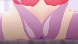 1girl agatsuma_makina android animated anime_screenshot ass ass_focus highres kakushite!_makina-san!! leotard long_hair orange_hair purple_leotard purple_thighhighs robot_girl sound tagme thighhighs thighs video