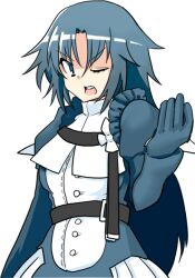Rule 34 | 1girl, blue eyes, blue hair, long hair, mahou shoujo madoka magica, mahou shoujo oriko magica, solo, sonohi210
