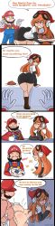 1boy 1girl :o absurdres against_wall ass ass_grab ass_shake backboob bent_over blue_eyes blush boots bottomless bouncing_ass breasts breasts_out bulge closed_eyes clothes_lift come_hither comic condom dodo-bot eating english_text erection erection_under_clothes facial_hair food gloves goggles goggles_on_head grin half-closed_eyes hand_on_own_hip happy happy_sex hat headphones heart hetero highres huge_ass leaning_forward long_hair long_image looking_at_viewer looking_back mario mario_(series) meatball meggy_spletzer motion_blur motion_lines mustache nintendo nude orange_hair pasta pov pov_hands presenting red_eyes sex sex_from_behind shirt_lift short_shorts shorts smg4 smile smirk spaghetti spaghetti_and_meatballs sunset_paradise super_mario_bros._1 sweat teasing third-party_edit very_long_hair