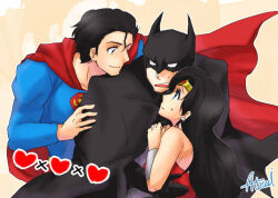 amazon_warrior batman batman_(series) black_hair bruce_wayne clark_kent dc_comics diana_prince superman superman_(series) wonder_woman wonder_woman_(series)