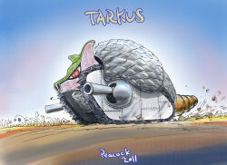 armadillo artist_request emerson_lake_&amp;_palmer military military_vehicle motor_vehicle no_humans tank tarkus tarkus_(album)