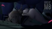 1boy 1girl 3d animated artist_name ass blonde_hair blunt_bangs boku_no_hero_academia bottomless cardigan double_bun greatm8 hair_bun half-closed_eyes hetero jiggle monster noumu_(boku_no_hero_academia) penis sex sex_from_behind sound toga_himiko top-down_bottom-up uncensored video yellow_eyes