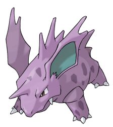 animal_focus brown_eyes claws closed_mouth fang full_body gen_1_pokemon highres horns nidorino nintendo no_humans official_art pokemon pokemon_(creature) pokemon_focus pokemon_frlg single_horn solo sugimori_ken third-party_source transparent_background v-shaped_eyes