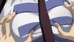 breast_focus breasts grabbing_another&#039;s_breast groping groping_breast kenzen_robo_daimidaler large_breasts lowres pervert sonan_kyouko