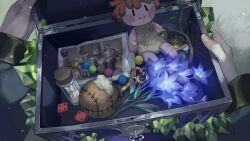 artist_request check_artist dice doll ein_lee flower game_cg highres non-web_source object_focus photo_(object) pov pov_hands stuffed_toy tevi