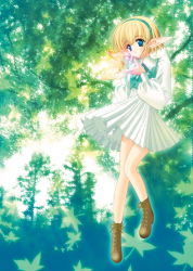 absurdres annette annette_vaslois blonde_hair boots carnelian elf highres moldavite pointy_ears short_hair solo