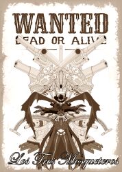 Rule 34 | beelstarmon, belt, breasts, cowboy hat, digimon, digimon (creature), dragon, gun, gundramon, handgun, hat, highres, long hair, magnakidmon, mask, revolver, robot, third eye, three musketeers (digimon), underboob, weapon