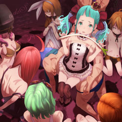 6+girls all_fours aqua_eyes aqua_hair ass back bdsm bisexual_female blonde_hair blue_hair bra breasts butt_crack chain choker cleavage collar crown dominatrix dress earrings eyewear_on_head femdom frills green_hair gumi hair_ornament hair_over_one_eye hair_ribbon hairclip harem hatsune_miku high_heels human_chair human_furniture jewelry kagamine_len kagamine_rin kaito_(vocaloid) kamui_gakupo kneeling legs lingerie lipstick lock long_hair looking_up makeup megurine_luka meiko_(vocaloid) multiple_girls orange_hair padlock pink_hair red_hair ribbon sf-a2_miki shoes short_dress short_hair siblings sitting sitting_on_person spring_onion strap_slip sunglasses thighhighs topless_female topless_male twins twintails underwear utu_(wakon) vocaloid whip_marks world_is_mine_(vocaloid)