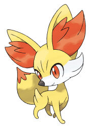 animal_ear_fluff animal_focus closed_mouth fennekin full_body gen_6_pokemon highres nintendo no_humans official_art orange_eyes pokemon pokemon_(creature) pokemon_focus pokemon_xy simple_background slit_pupils smile solo sugimori_ken third-party_source white_background