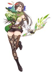 Rule 34 | 1girl, :d, absurdres, aranara (genshin impact), asymmetrical sleeves, belt, black boots, black gloves, boots, bow (weapon), breasts, brown belt, brown eyes, brown hair, brown shorts, commentary request, dendro symbol (genshin impact), detached sleeves, foot up, full body, genshin impact, gloves, green scarf, green sleeves, highres, holding, holding bow (weapon), holding weapon, hunter&#039;s path (genshin impact), large breasts, long hair, long sleeves, looking at viewer, mismatched sleeves, open mouth, puffy long sleeves, puffy sleeves, rana (genshin impact), sazanka, scarf, shorts, simple background, smile, solo, tachi-e, teeth, transparent background, upper teeth only, very long hair, vision (genshin impact), weapon, white sleeves