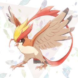 animal_focus beak bird brown_eyes closed_mouth commentary_request full_body gen_1_pokemon mega_pidgeot mega_pokemon nintendo no_humans oniwa_nwai pidgeot pokemon pokemon_(creature) solo standing talons