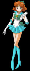 Rule 34 | 1girl, absurdres, bishoujo senshi sailor moon, boots, bow, brown hair, green eyes, high heel boots, high heels, highres, oosaka naru, osaka naru, ribbon, sailor earth, sailor senshi uniform, solo, tiara