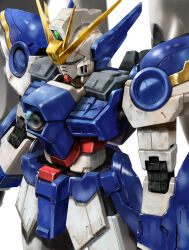 Rule 34 | absurdres, arms at sides, commentary request, green eyes, gundam, gundam wing, gundam wing: endless waltz, highres, mecha, mecha focus, mobile suit, nicobear (user rpsz5355), no humans, robot, science fiction, solo, upper body, v-fin, white background, wing gundam zero custom