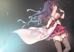 10s 1girl bad_id bad_pixiv_id bare_shoulders blue_eyes bow breasts brown_hair cork corked_bottle earrings erlenmeyer_flask female_focus flask frilled_bandeau frilled_cuffs frilled_skirt frilled_thighhighs frills garter_straps gradient_background hair_bow hair_ornament hair_ribbon ichinose_shiki idolmaster idolmaster_cinderella_girls jewelry laboratory_glassware medium_breasts necklace pointing pointing_at_self ribbon skirt solo thighhighs wrist_cuffs yuran