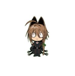 Rule 34 | 1boy, :|, ahoge, brown hair, chibi, chibi only, closed mouth, commentary, glasses, hair intakes, highres, meisharan, original, round eyewear, solo, standing, straight-on, valentine (meisharan), white background