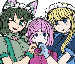annette_(isekai_shikkaku) girly_pose isekai_shikkaku maid maid_headdress sacchan_(isekai_shikkaku) tama_(isekai_shikkaku)