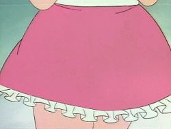 1boy 1girl alcohol animated animated_gif clothes_lift dress dress_lift dutch_angle closed_eyes glass green_hair kikou_souseiki_mospeada long_hair lowres mint_labule mospeada orange_hair panties pink_dress stick_bernard underwear white_panties wine