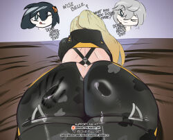 absurdres ass butt_crack highres kaiser_(kaiserofart) lying non-web_source on_stomach self-upload simple_background slap_mark thighs trigger_(zenless_zone_zero) zenless_zone_zero
