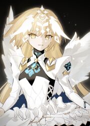 angel blonde_hair crown fate/grand_order fate_(series) highres jeanne_d&#039;arc_(fate) long_hair metatron_jeanne_(fate) metatron_jeanne_(third_ascension)_(fate) suwa_(swk_kkk) wings yellow_eyes