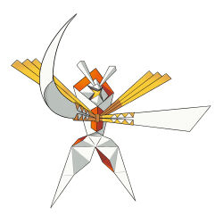 artist_request full_body gen_7_pokemon kartana nintendo no_humans official_art origami pokemon pokemon_(creature) pokemon_focus pokemon_sm simple_background solo third-party_source ultra_beast white_background