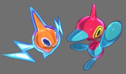 Rule 34 | absurdres, bluegeyko, gen 4 pokemon, grey background, highres, nintendo, no humans, pokemon, pokemon (creature), porygon-z, rotom, rotom (normal), simple background
