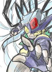 Rule 34 | 1girl, angry, armor, armored gloves, armored leotard, attack, blade armor x (mega man), bug, butterfly, butterfly wings, clenched hand, clenched teeth, crack, cracked helmet, crossover, digimon, digimon (creature), digimon story: cyber sleuth, digimon story: cyber sleuth hacker&#039;s memory, female focus, gloves, helmet, highres, hudiemon, insect, insect wings, leotard, mega man (series), mega man x (series), ph6xeivbgpimggg, powering up, shoulder armor, solo, teeth, tinted eyewear, wings, x (mega man), yellow-tinted eyewear