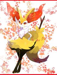 Rule 34 | 1other, animal ears, blush, braixen, closed mouth, commentary request, fox ears, fox tail, full body, gen 6 pokemon, loki (regulus 1111), looking at viewer, nintendo, orange eyes, other focus, pokemon, pokemon (creature), smile, solo, standing, tail