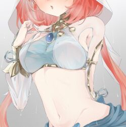 1girl e6imay0 genshin_impact groin navel nilou_(genshin_impact) red_hair tagme