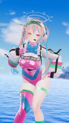 1girl 3d animated blue_hair bouncing_breasts breasts cornelia_vr dancing highres large_breasts long_hair pink_hair red_eyes solo tagme thighs video vrchat yellow_eyes