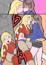 2girls artist_request catfight highres k.o. multiple_girls punching ryona stomach_punch tagme