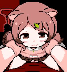 animal_ears animated animated_gif clothed_sex continuous_ejaculation cowgirl_position cum cum_in_pussy dark-skinned_male dark_skin ejaculation fertilization heart heart-shaped_pupils hinainf impregnation internal_cumshot loli lowres ovum pixel_art sex skirt straddling symbol-shaped_pupils tanuki vaginal x-ray