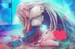 1boy 1girl aerith_gainsborough armor bangle black_gloves black_jacket boots bracelet brown_hair censored closed_eyes clothed_sex cropped_jacket doggystyle dress final_fantasy final_fantasy_vii final_fantasy_vii_remake forgotten_city gloves grey_hair heart heart_censor hetero jacket jewelry kay-i long_hair long_jacket materia moaning parted_bangs parted_lips pink_dress red_jacket sephiroth sex sex_from_behind shoulder_armor square_enix straight_hair