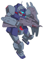 absurdres advance_of_zeta_re-boot assault_visor blue_visor earth_federation gm_sniper_ii gun gundam gundam_0080 highres machinery mecha mecha_focus mecha_kaku_man mobile_suit radio_antenna rifle robot science_fiction scope shield sketch sniper_rifle weapon white_background