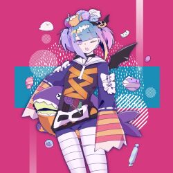 Rule 34 | 1girl, aged up, amoamo, duel monster, highres, lil-la (yu-gi-oh!), live twin lil-la, live twin lil-la sweet, magenta background, virtual youtuber