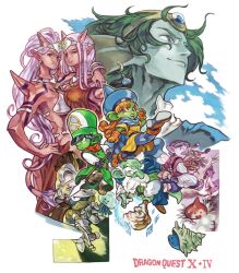 3girls 3others 4boys aburaya_tonbi alena_(dq4) alena_(dq4)_(cosplay) aqua_skin arm_around_shoulder armlet armor balding blonde_facial_hair blue_cape blue_fur blue_gemstone blue_hair blue_hat blue_pants blue_robe blunt_ends boots breasts brey brey_(cosplay) brown_cape cape circlet cleavage clift clift_(cosplay) coat colored_skin copyright_name cosplay cryokinesis curly_hair dragon_quest dragon_quest_iv dragon_quest_x dwarf_(dq10) earrings elf_(dq10) facial_hair fairy_wings fins fish_boy floating_hair forehead_jewel gem gloves green_coat green_gemstone green_hair hat head_fins headpiece helmet hero_(dq4) hero_(dq4)_(cosplay) highres holding holding_polearm holding_staff holding_sword holding_weapon horns in-franchise_crossover jewelry kicking knight large_ears liver_spots long_hair man_o&#039;_war_(dragon_quest) manya_(dq4) manya_(dq4)_(cosplay) marine_slime metal_bikini minea_(dq4) minea_(dq4)_(cosplay) mitre multiple_boys multiple_girls multiple_others mustache ogre_(dq10) old old_man orange_boots orange_eyes orange_gloves orange_hair orange_robe overcoat pants parted_hair pelvic_curtain pink_skin pointy_ears polearm puklipo purple_eyes purple_hair red_eyes red_horns red_skin robe ryan_(dq4) ryan_(dq4)_(cosplay) she-slime short_hair shoulder_spikes silver_armlet silver_circlet slime_(dragon_quest) spear sphere_earrings spikes staff sticks striped_clothes sword tail torneko torneko_(cosplay) tunic weapon weddie_(dq10) white_facial_hair white_hair wings yellow_fur yellow_tunic