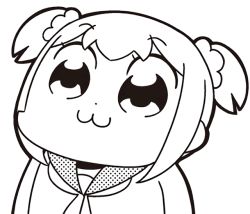 10s 1girl :3 animated animated_gif bkub chibi cptnameless female_focus greyscale hair_ornament hair_scrunchie looping_animation monochrome poptepipic popuko school_uniform scrunchie serafuku sidelocks simple_background solo teardrop tearing_up upper_body white_background