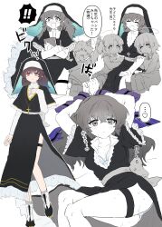 ... 1boy 3girls absurdres animal_ears arms_up blue_archive blue_bra blue_panties blush book bound bound_wrists bra breasts brown_hair child coif commentary_request cross cross_necklace crossed_arms crossed_bangs extra_ears female_sensei_(blue_archive) female_sensei_(blue_archive)_(senta_(ysk_0218)) halo hand_on_own_chest heart heart-shaped_pupils hickey highres holding holding_book jewelry long_hair long_sleeves multiple_girls necklace nun panties sensei_(blue_archive) senta_(ysk_0218) side_slit sitting skirt skirt_flip spoken_ellipsis spoken_heart sweat symbol-shaped_pupils tearing_up thigh_strap unbuttoned underwear