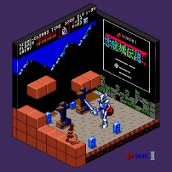 2boys animated animated_gif armor castlevania_iii:_dracula&#039;s_curse character_request copyright_name health_bar holding holding_sword holding_weapon holding_whip multiple_boys pixel_art sword title_screen tombstone trevor_belmont trevor_c._belmont wanpaku_pixels weapon