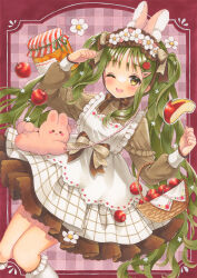 Rule 34 | 1girl, ;d, angel, angel wings, arms up, bag, black bow, black skirt, black thighhighs, blush, bow, commission, feathered wings, frilled skirt, frills, garter straps, grey hair, hair ornament, hairclip, halo, handbag, heart, heart hands, highres, jirai kei, long hair, long sleeves, looking at viewer, maripori, marker (medium), one eye closed, open mouth, original, pink shirt, puffy long sleeves, puffy sleeves, purple eyes, sensitive, shirt, shoulder bag, skirt, smile, solo, thighhighs, traditional media, white wings, wings