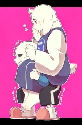 1boy 1girl artist_request couple furry goat open_mouth red_eyes sans_(undertale) skeleton toriel undertale
