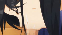 1girl 2024 animated black_hair censored close-up closed_eyes cum emotionless_female emotionless_sex expressionless fellatio gomu_o_tsukete_to_iimashita_yo_ne… mole mole_under_eye mosaic_censoring oral penis tanezawa_nanami_(rouka) torudaya_(animation_studio)